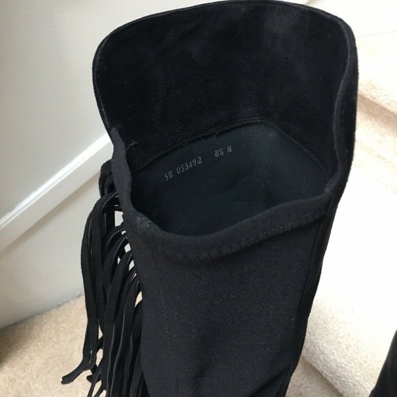 STUART WEITZMAN Mane Black Suede Knee Boots 8.5 - Picture 6 of 12